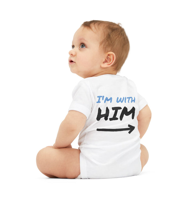 Cute Infant Jersey One Piece - "I'm With Him" Baby Bodysuit