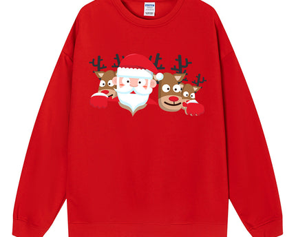 Hoodie à capuche de longueur moyenne avec imprimé de renne de Noël