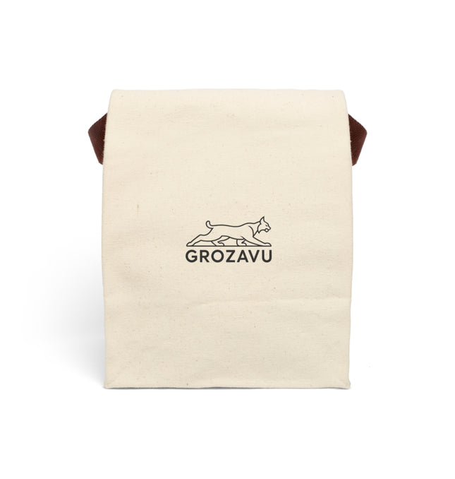 Eco-Friendly Canvas Lunch Bag with Strap - Perfect for On-the-Go Meals