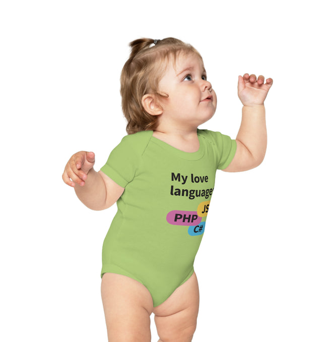 My Love Languages Baby Bodysuit - Combed Cotton Infant Onesie for Tech-loving Parents