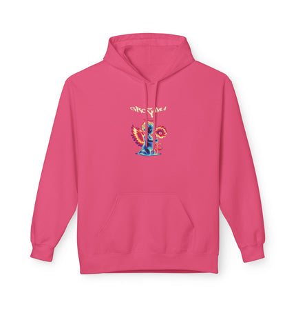 Groovy Dinosaur Unisex Fleece Hoodie - Soft style Comfort for All Seasons