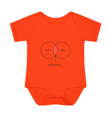 You Me Baby Bodysuit - Cute Infant Orange Outfit for Celebrations