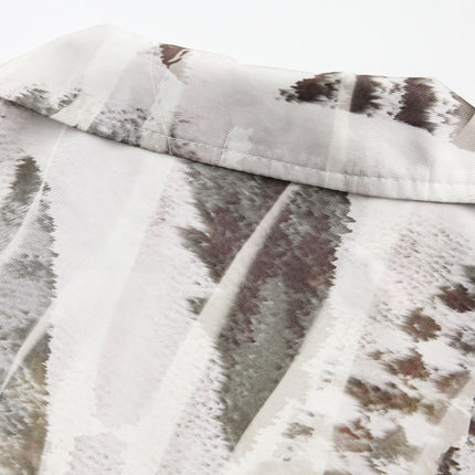 Japanese Workwear Oil Painting Print Loose Shirt