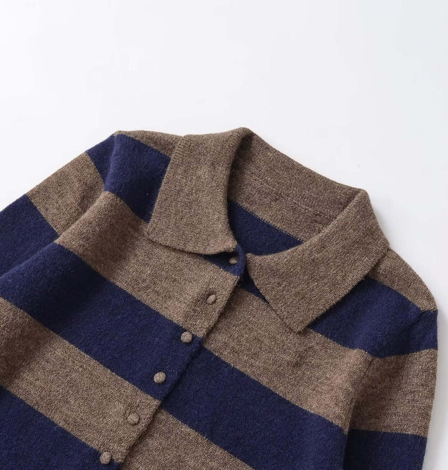 Polo Collar Knit Sweater styling detail - Premium Streetwear