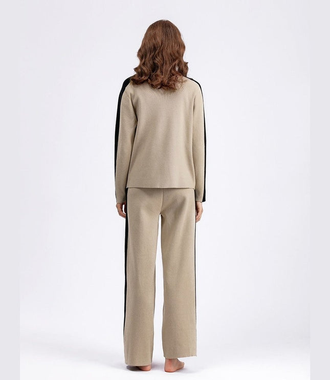 Grozavu Comfort: Long Sleeve Tops & Warm Pants Set - Casual
