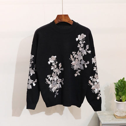 Grozavu Sequins Flower Sweater & Trousers Set at €99.00