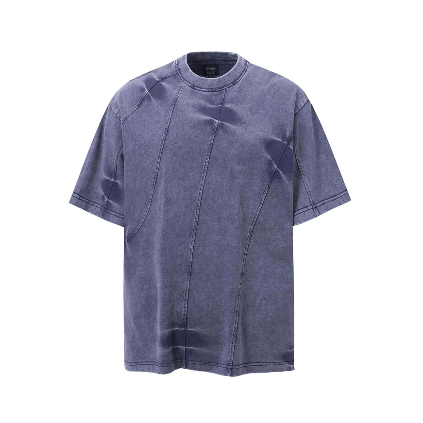 Black washed tie dye spliced top with Grozavu logo