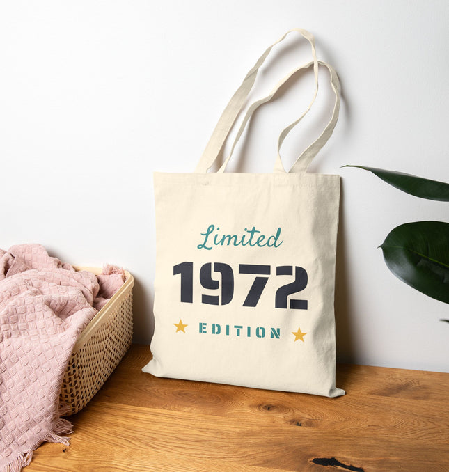 Limited Edition 1972 Cotton Canvas Tote Bag - Stylish & Eco-Friendly