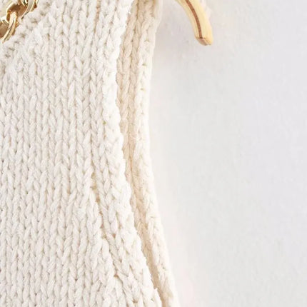 Top de tirantes de punto en cadena asimétrico – Corte ajustado