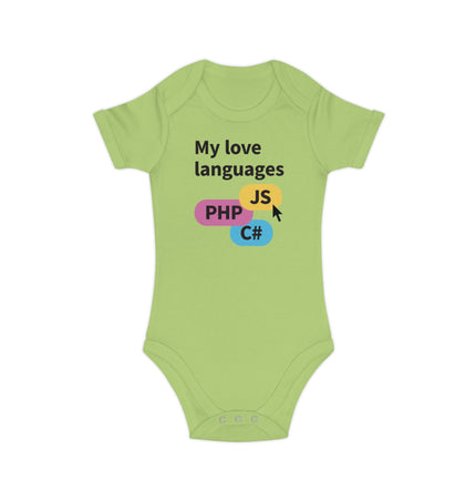 My Love Languages Baby Bodysuit - Combed Cotton Infant Onesie for Tech-loving Parents