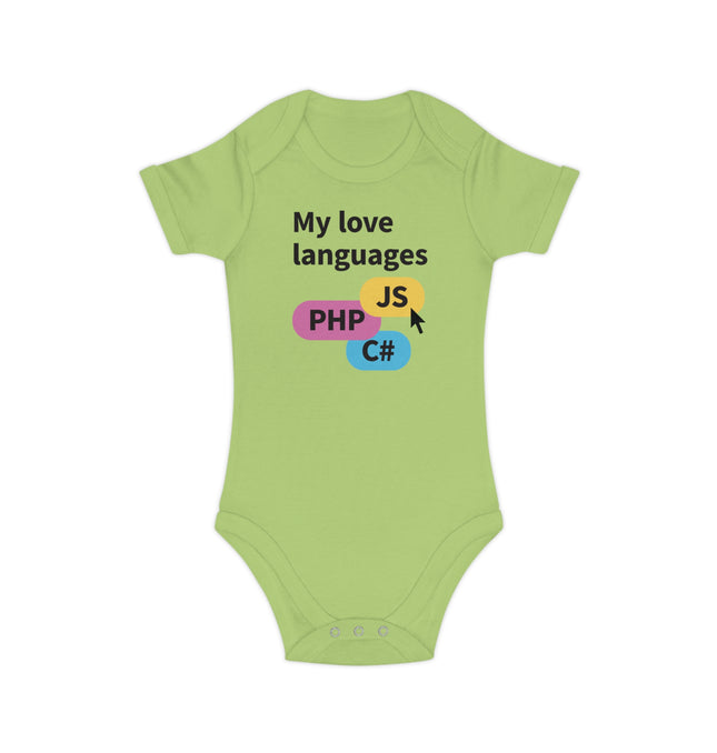 My Love Languages Baby Bodysuit - Combed Cotton Infant Onesie for Tech-loving Parents