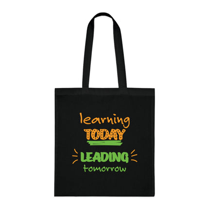 Motivational Cotton Tote Bag - 'Learning Today Leading Tomorrow'