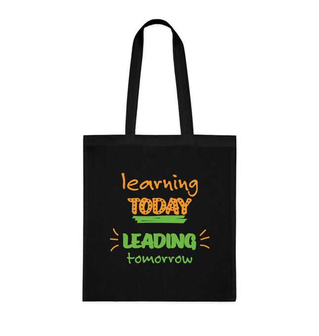 Motivational Cotton Tote Bag - 'Learning Today Leading Tomorrow'