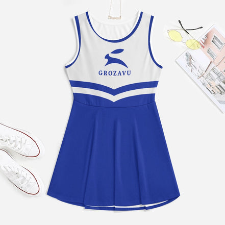 Grozavu Damen Cheerleading Kleid – Ärmellos Rundhalsausschnitt