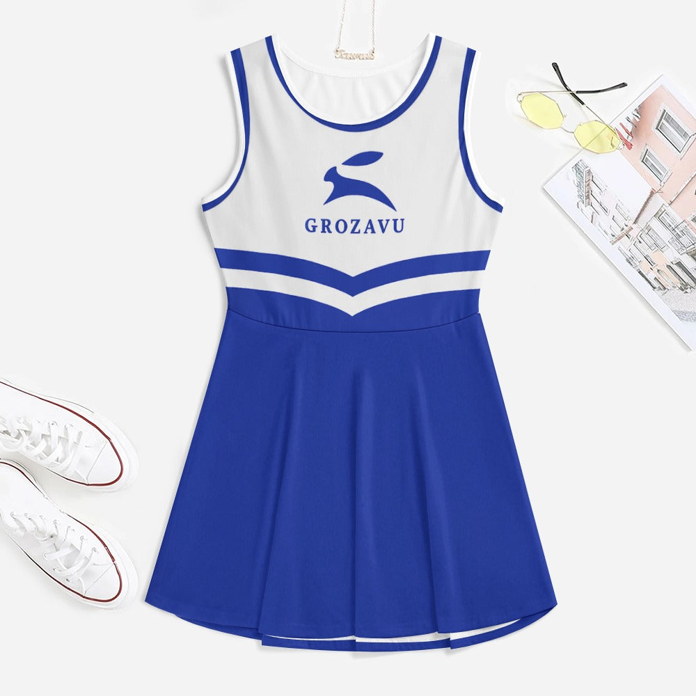 Grozavu Damen Cheerleading Kleid – Ärmellos Rundhalsausschnitt
