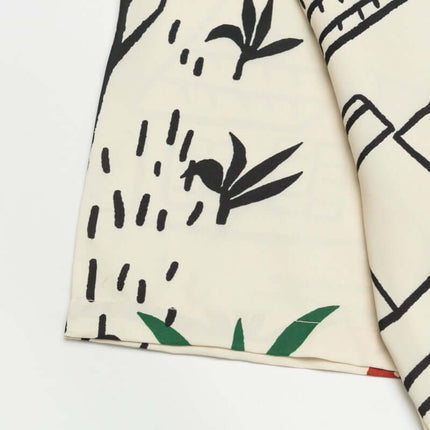 Cămașă cu dungi desenate cu mânecă scurtă - Croială lejeră