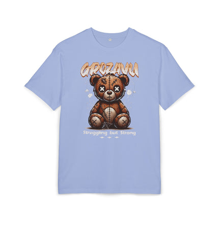 Creepy Teddy Bear Oversize Tee - Unisex Heavyweight Graphic Shirt for Casual Style