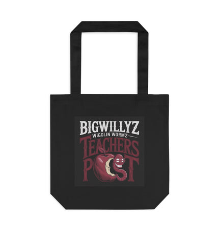 Funny Teacher Tote Bag - BigWillyz Wiggling Worm Design - Perfect for Back to School