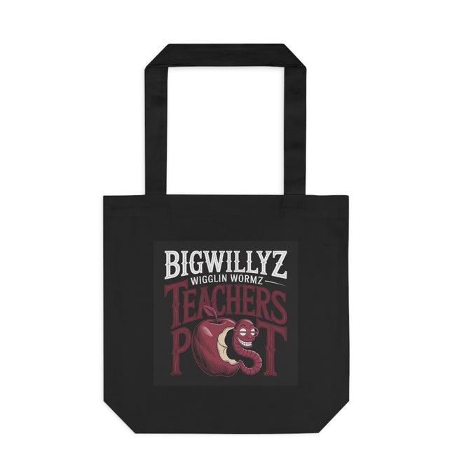 Funny Teacher Tote Bag - BigWillyz Wiggling Worm Design - Perfect for Back to School