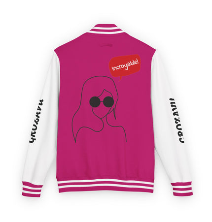 Unisex Heavyweight Letterman Jacket - Stylish & Chic with 'Incroyable!' Design