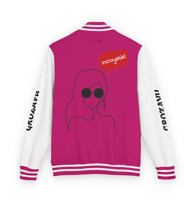 Unisex Heavyweight Letterman Jacket - Stylish & Chic with 'Incroyable!' Design
