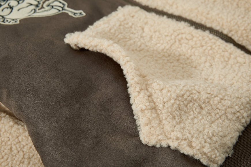 Veste en coton avec col en fourrure et veste en polaire