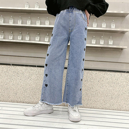 Girls' Wide-leg Denim Pants at €19.99