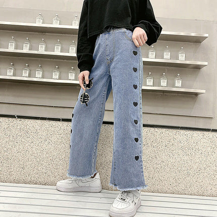 Girls' Wide-leg Denim Pants at €19.99