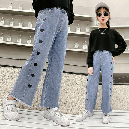 Girls' Wide-leg Denim Pants at €19.99