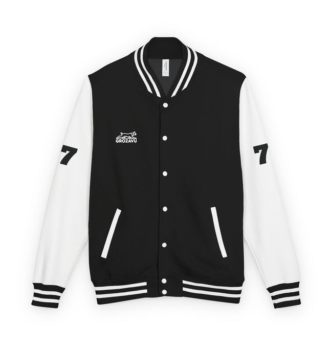 Unisex Heavyweight Letterman Jacket with Retro Motorcycle Design – Perfect for Spirit Events & Everyday Style