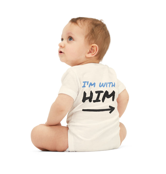 Cute Infant Jersey One Piece - "I'm With Him" Baby Bodysuit