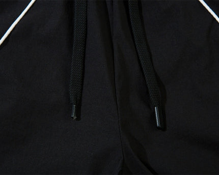 Pantalons décontractés décorés en tissu large à jambes larges pour hommes, design tendance urbain, style sportif, plis drapés, pantalons longs