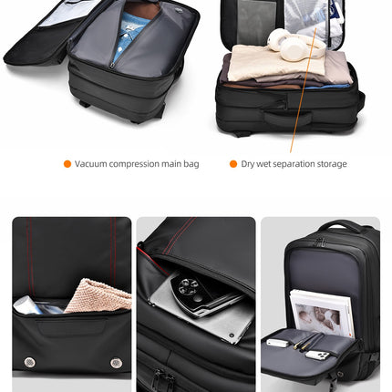 Oxford Cloth Business Travel Backpack – Black, Grey & Blue