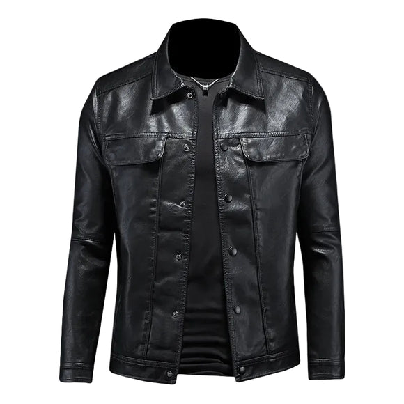 Giacca in pelle nera premium da uomo Night Rider