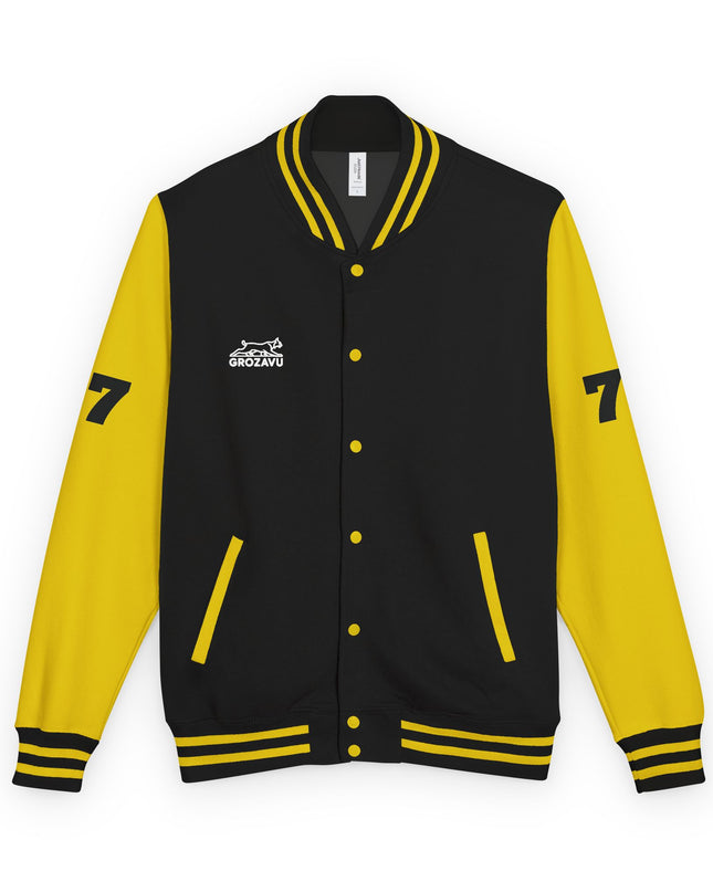Unisex Heavyweight Letterman Jacket with Retro Motorcycle Design – Perfect for Spirit Events & Everyday Style