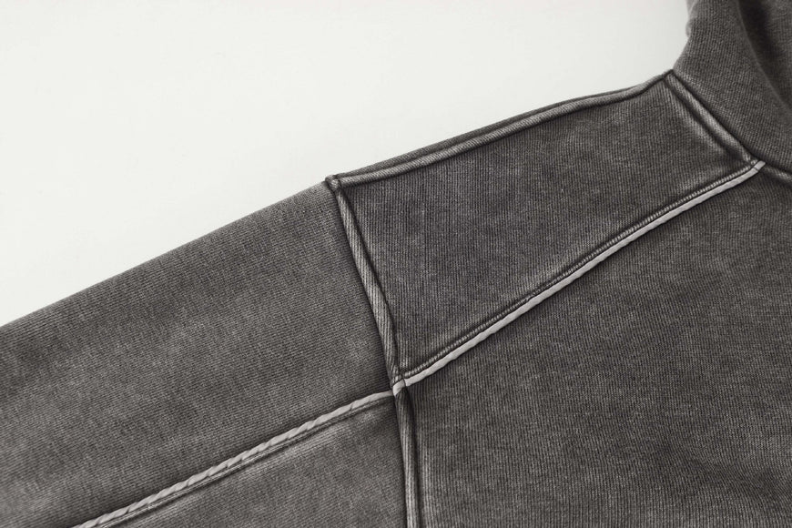 Hoodie à patchwork en toile usée rétro