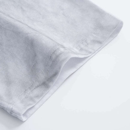 Retro Washed Face Letter T-Shirt – Loose Fit close-up showing premium relaxed fit and vintage-washed fabric texture.