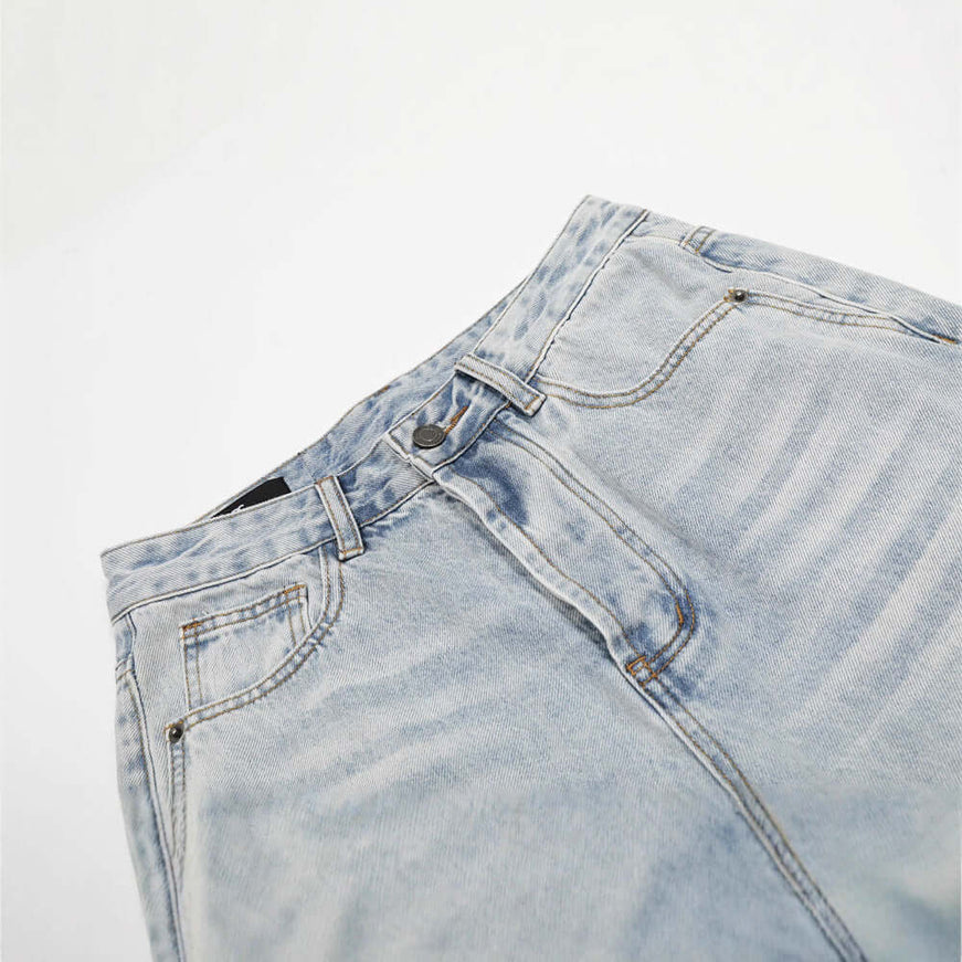 Denim Jeans, Distressed Pants styling detail - Premium Streetwear