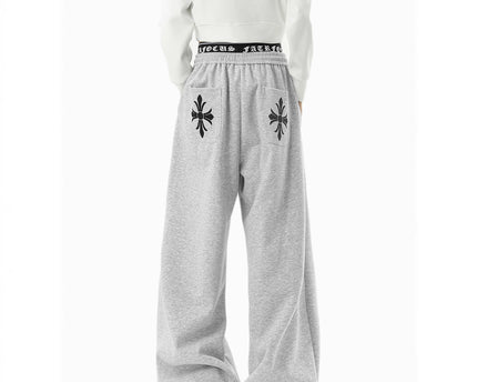 Cleanfit Two-Way Waistband Casual Pants Men Winter Loose Fit Track Pants Streetwear Lazy Style Wide Leg Pants