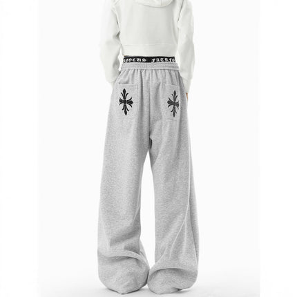 Cleanfit Two-Way Waistband Casual Pants Men Winter Loose Fit Track Pants Streetwear Lazy Style Wide Leg Pants