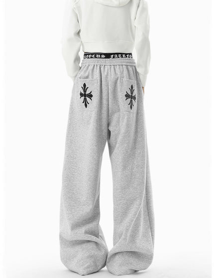 Cleanfit Two-Way Waistband Casual Pants Men Winter Loose Fit Track Pants Streetwear Lazy Style Wide Leg Pants