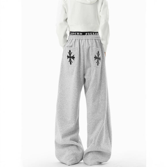 Pantalons décontractés à taille élastique réversibles pour hommes, hiver, coupe ample, pantalons de jogging, mode urbaine, style décontracté, jambes larges