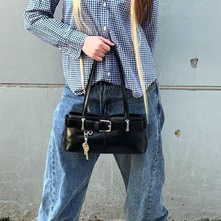 PU Leather Small Shoulder Bag – Black, White, Red & Brown