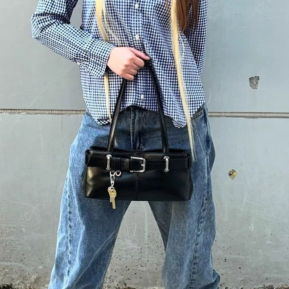 PU Leather Small Shoulder Bag – Black, White, Red & Brown