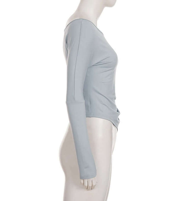 Blusa de manga larga suelta y de corte irregular