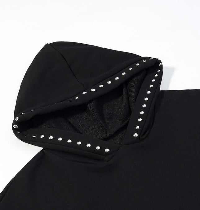 Riveted Hooded Sweatshirt styling detail - Premium Streetwear