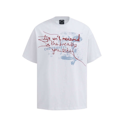 Retro Washed Face Letter T-Shirt – Loose Fit, relaxed fit, premium cotton tee with expressive graphic design.