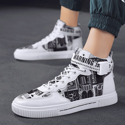 Spring Men’s Trendy Color Block High Top Sneakers