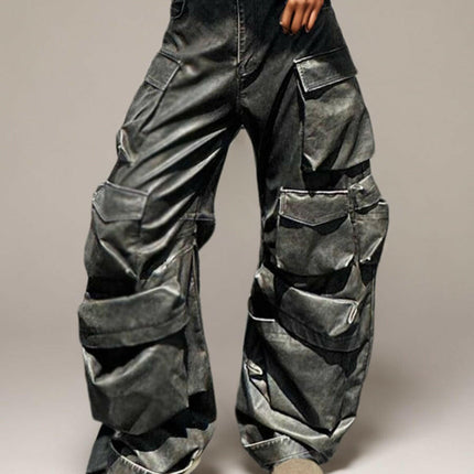 Grozavu High Waist Leather Pants: New Design at €88.86