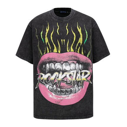 Cross Print Vintage T-Shirt – Loose Fit